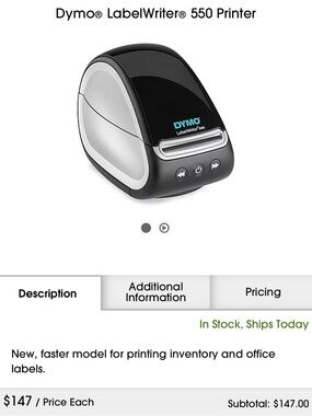 Dymo LabelWriter 550 Printer - Black and Silver